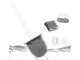 Silicone Toilet Brush with Sealed Base, White/Grey