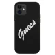 Guess iPhone 12 mini Case Silicone Vintage Script, Black/White