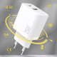 GaN Wall Charger Dudao A26TEU 25W USB-C & USB-A Adapter - White