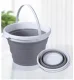Large Foldable Silicone Bucket with Handle 5L Grey-White