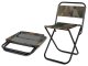 Folding fishing and camping chair with backrest, camouflage