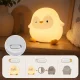 Kids Night Light Penguin, LED, Silicone, USB-C, White/Yellow