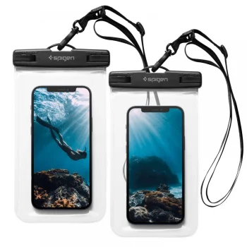 Spigen A601 Universal Waterproof Case 2-Pack, Crystal Clear