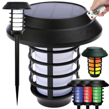 Solar Garden Lamp - Torch with RGB Lighting and Remote Control