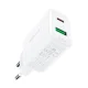 Acefast A25 Wall Charger USB Type-C / USB-A 20W, White