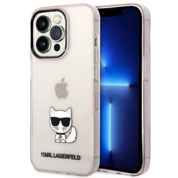 Karl Lagerfeld dėklas iPhone 14 Pro 6.1" Choupette Body KLHCP14LCTTRI, rožinis