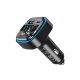 XO BCC08 FM Transmitter Bluetooth Car Adapter with 3.1A Fast Car Charger, Black