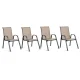 Sofotel So-980 Garden Chairs, Textilene, Beige/Graphite, 4 Pcs