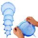 Silicone Food Storage Lids, Set of 6, Blue