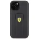 Ferrari iPhone 15 Case Grip Stand Metal Logo, Black