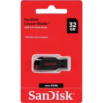 USB atmintinė SanDisk Cruzer Blade 32 GB SDCZ50-032G-B35 USB 2.0, juoda / raudona