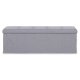 Storage Ottoman Bench 111x38 cm ModernHome Upholstered Chest, Light Gray