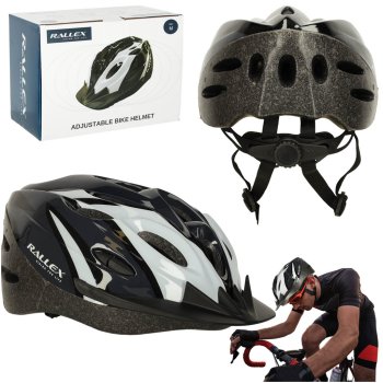 Regulējama velosipēda ķivere ar ventilācijas atverēm, M (54-58 cm), melnbalta
