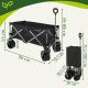 Saliekami dārza ratiņi Gardlov 150L transportēšanai 200kg, melns