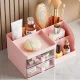 Pink Desk Organizer with Drawers for Cosmetics and Stationery