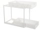 Pull-out spice rack kitchen organizer with 2 shelves, white