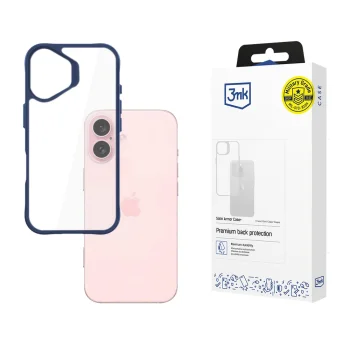 3Mk Protection Satin Armor Case+ for Apple iPhone 16, Blue/Transparent