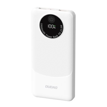 Powerbank Dudao K12 10000mAh PD22.5W USB-A, USB-C - white