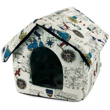 Medium pet house bed for dogs and cats white