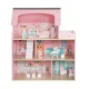 Kruzzel 00026364 Wooden Dollhouse with LED Lighting and Furniture, 3 Levels