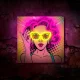 Forever Light ART LED Neon Sign POWER WOMAN, Yellow/Purple