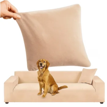 Ruhhy Velour Sofa Cover 190-230 cm, Beige