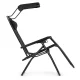 MultiGarden ZRL009-R BLACK Garden and Beach Sun Lounger with Canopy, Black