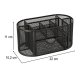 Metal Mesh Desk Organizer with 9 Compartments and Drawer, Black