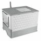 Enclosed Cat Litter Box with Pull Out Drawer and Top Entry Exit, Gray White