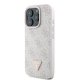 Guess Leather 4G Triangle Strass MagSafe case for iPhone 16 Pro Max - pink