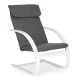 Modernhome Rocking Chair with Footrest, Grey/White