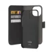 Puro Wallet Detachable MagSafe 2-in-1 Wallet Case for iPhone 15 Pro Max, Black
