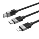 Bwoo Braided 2-in-1 Cable USB-C to USB-C and Lightning, 1m, 100W/27W, Black