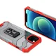 Rugged Hybrid Case for iPhone 12 mini with Kickstand Crystal Ring Case, Red