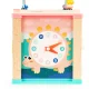 ECOTOYS Dino Wooden Activity Cube with Bead Maze and Shape Sorter