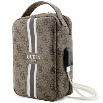 Guess 4G Printed Stripes Accessory Organizer Bag, Brown