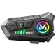 U10 2X motorcycle helmet intercom with Bluetooth and RGB, black
