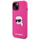 Karl Lagerfeld Silicone Karl Head Print MagSafe vāciņš iPhone 15, fuksijas