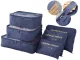 Travel Organizers for Suitcase and Laundry, 6 pcs, Navy Blue