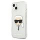 Karl Lagerfeld iPhone 13 mini Case Glitter Karl\'s Head, Silver