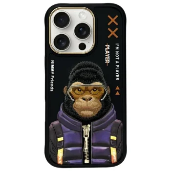 Nimmy Cool&Cute 2.0 Monkey Case for iPhone 16 Pro, Black