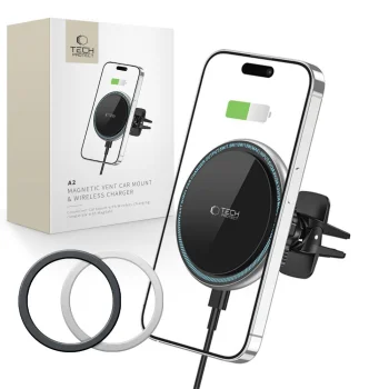 Tech-Protect A2 MagSafe Car Holder & 15W Charger Black