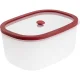 Berkel Icon Glass Vacuum Container 1.4L, White and Red
