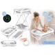 Nukido NK-279 Foldable Baby Bathtub with Stand and Thermometer, White/Grey