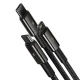 Baseus Tungsten 3in1 Data Charging Cable USB Type C / Apple iPhone Lightning / Micro USB, 3.5A, 1.5m