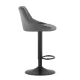 Leobert Bar Stool with Adjustable Height and Footrest, Velour, Grey