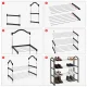 Metal Shoe Rack, 4 Tiers, 86x26x73 cm, Black/Silver