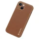 Dux Ducis Yolo Case for iPhone 14 Plus, Brown Faux Leather Cover