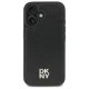 DKNY iPhone 16 Case Repeat Pattern Stack Logo MagSafe, Black