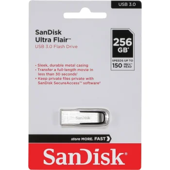 USB atmintinė SanDisk Cruzer Ultra Flair 256 GB USB 3.0 150 MB/s